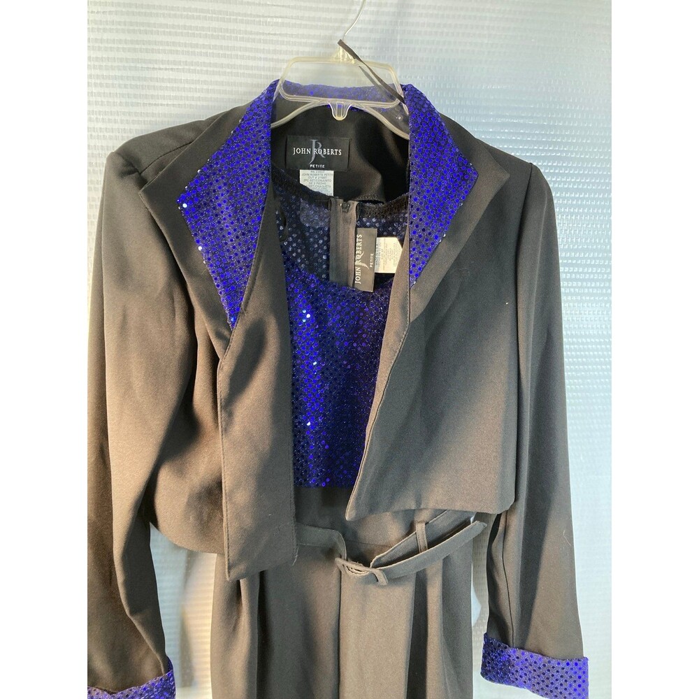 John Roberts Vintage Sequin Jumpsuit 6P New with Tags sleeveless with jacket